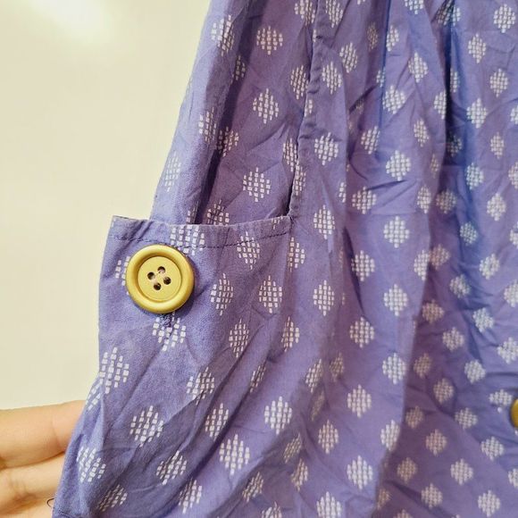 Urban Outfitters Skirt Cooperative Cotton Purple Gold Button Medium - Picture 2 of 7